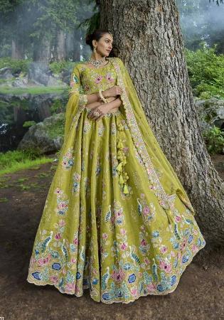 Picture of Appealing Silk Olive Drab Lehenga Choli