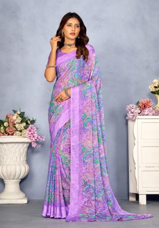 Picture of Good Looking Chiffon Medium Purple Saree