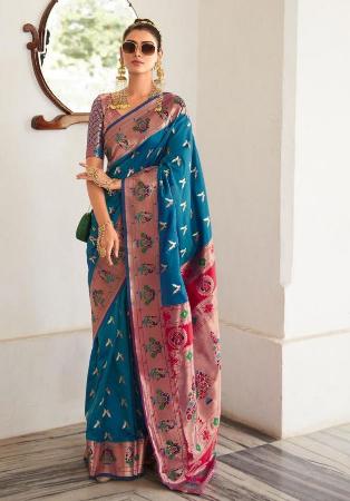 Picture of Nice Silk Teal Saree