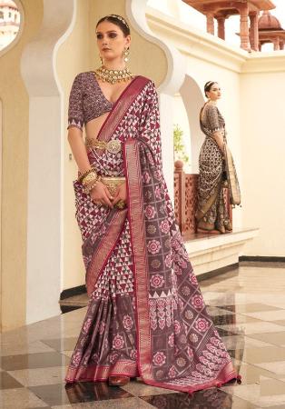 Picture of Appealing Silk Pale Violet Red Saree