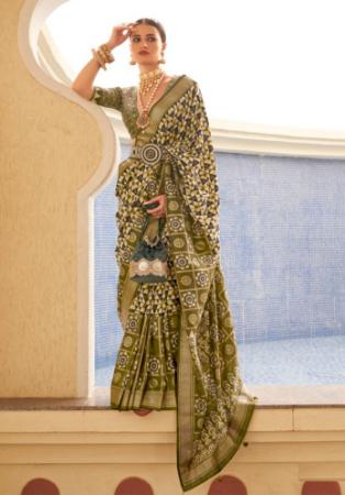 Picture of Statuesque Silk Dark Khaki Saree