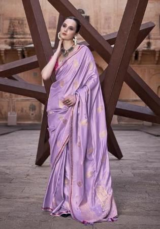 Picture of Sublime Satin & Silk Plum Saree