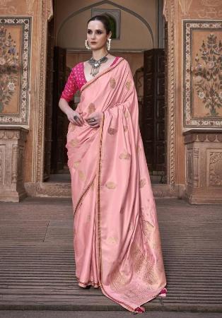 Picture of Radiant Satin & Silk Light Pink Saree