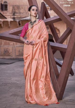 Picture of Superb Satin & Silk Light Salmon Saree