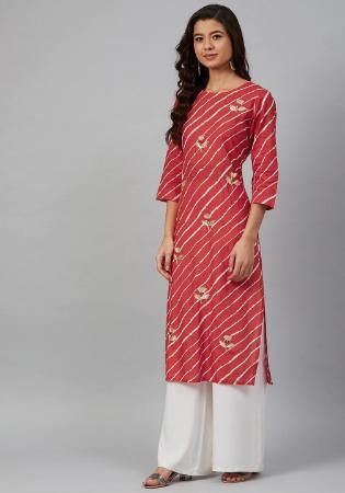 Picture of Appealing Rayon Maroon Kurtis & Tunic