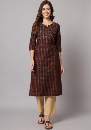 Picture of Stunning Rayon Dark Olive Green Kurtis & Tunic