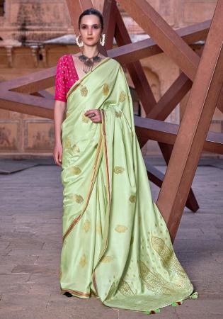 Picture of Bewitching Satin & Silk Dark Sea Green Saree