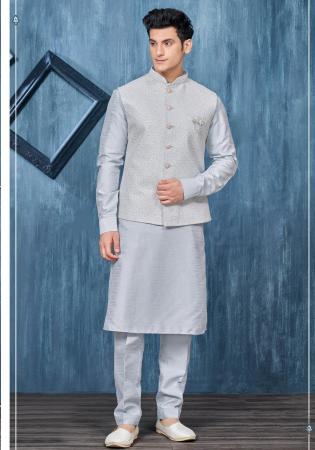 Picture of Bewitching Satin Light Blue Kurtas