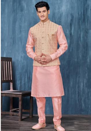 Picture of Exquisite Satin Light Pink Kurtas