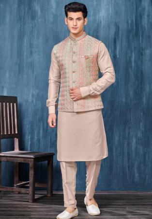 Picture of Sublime Silk Beige Kurtas