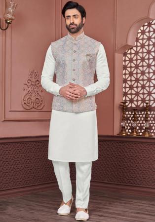 Picture of Enticing Silk White Kurtas