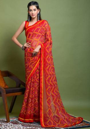 Picture of Gorgeous Chiffon Crimson Saree