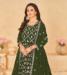 Picture of Georgette Dark Olive Green Anarkali Salwar Kameez