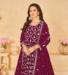 Picture of Pretty Georgette Maroon Anarkali Salwar Kameez