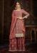 Picture of Georgette Indian Red Straight Cut Salwar Kameez