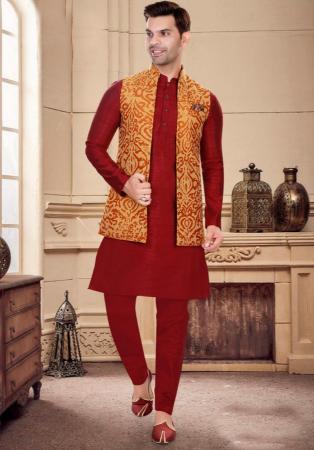 Picture of Pretty Silk Maroon Kurtas