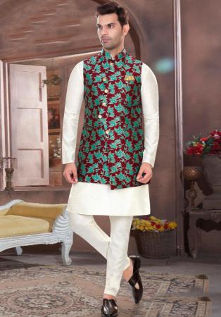 Picture of Marvelous Silk Off White Kurtas