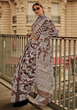 Picture of Sublime Organza Rosy Brown Saree