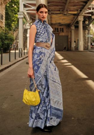 Picture of Amazing Organza Dark Slate Grey Saree