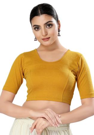 Picture of Good Looking Georgette Golden Rod Designer Blouse