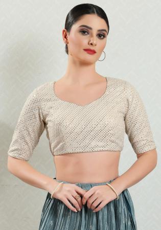 Picture of Splendid Net & Silk Off White Designer Blouse