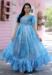 Picture of Magnificent Silk Steel Blue Readymade Gown