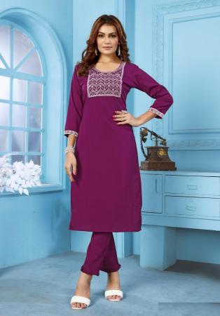 Picture of Delightful Cotton Purple Kurtis & Tunic