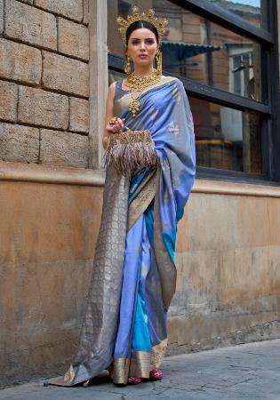 Picture of Sublime Silk Cornflower Blue Saree