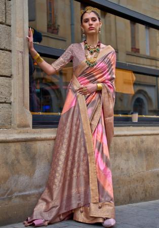 Picture of Delightful Silk Pale Violet Red Saree