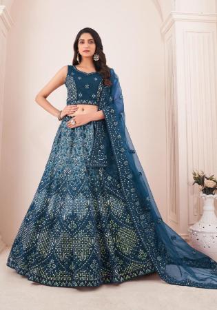 Picture of Shapely Net Navy Blue Lehenga Choli