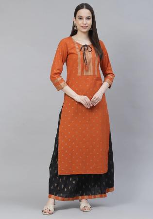 Picture of Ravishing Rayon Orange Kurtis & Tunic