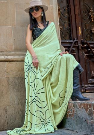 Picture of Sublime Crepe & Satin Dark Sea Green Saree