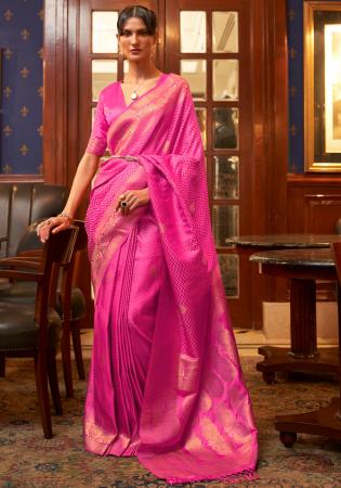 Picture of Comely Silk Hot Pink Saree