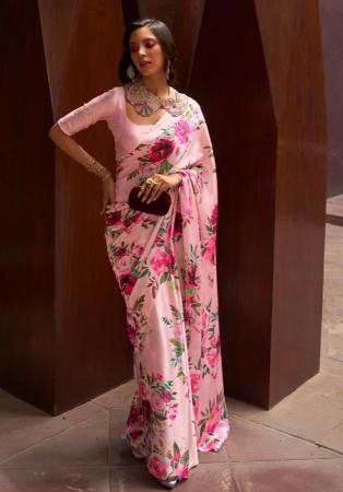 Picture of Fascinating Crepe & Satin Rosy Brown Saree