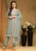 Picture of Georgette Dark Grey Straight Cut Salwar Kameez