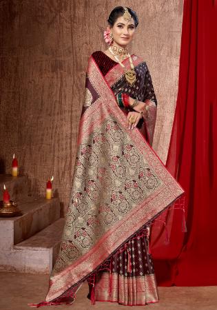 Picture of Charming Silk Dark Red Saree