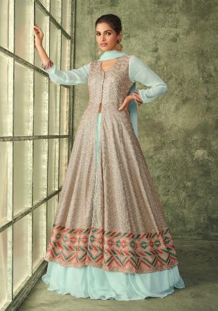 Picture of Grand Georgette Rosy Brown Anarkali Salwar Kameez