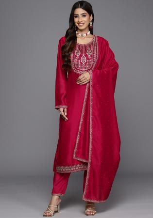 Picture of Ideal Chiffon Crimson Readymade Salwar Kameez