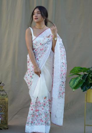 Picture of Stunning Organza White Saree