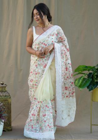 Picture of Appealing Organza Off White Saree