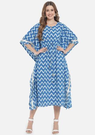 Picture of Radiant Rayon Steel Blue Arabian Kaftans