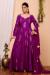 Picture of Fine Rayon & Cotton Purple Readymade Gown