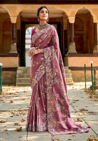 Picture of Resplendent Silk Rosy Brown Saree