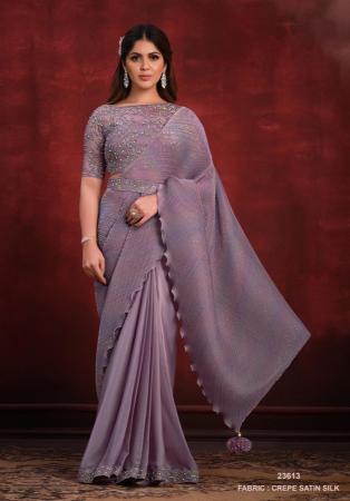 Picture of Classy Net & Silk Plum Saree