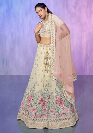 Picture of Excellent Georgette & Net White Lehenga Choli