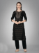 Picture of Good Looking Cotton Black Readymade Salwar Kameez