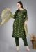 Picture of Cotton Dark Olive Green Readymade Salwar Kameez