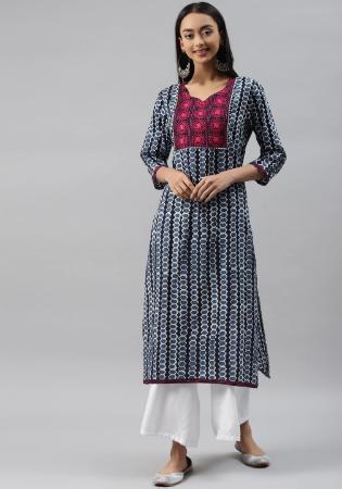 Picture of Sightly Rayon Slate Grey Kurtis & Tunic