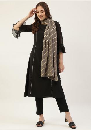 Picture of Sublime Crepe Black Readymade Salwar Kameez