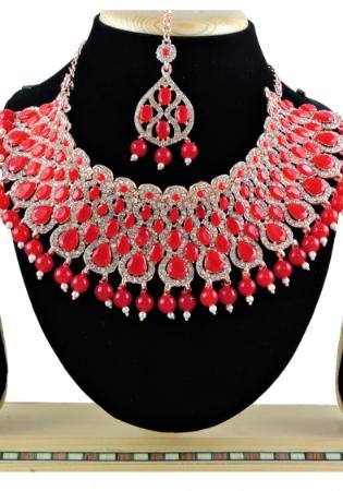 Picture of Enticing Fire Brick Necklace Set